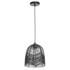 10" 1-Light Zola Pendant Rattan Black - River Of Goods -Floor Lamps Store GUEST 48df7a0c feea 45d7 bd59 7dede4850dd1