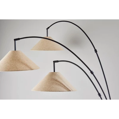 Braxton 3 Arm Arc Lamp Dark Bronze - Adesso 2 Braxton 3 Arm Arc Lamp Dark Bronze - Adesso - Image 2