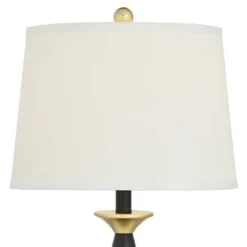 360 Lighting Kamila Traditional Table Lamps 27" Tall Set Of 2 Gold Black With Dual USB Charging Ports White Drum Shade For Bedroom Bedside Family Desk -Floor Lamps Store GUEST 4ba3697f ab15 4d2a bef1 6ed8cd547379