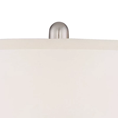 Regency Hill Blair Traditional Table Lamps 25" High Set Of 2 Brushed Nickel White Drum Shade For Bedroom Living Room Bedside Nightstand Office Family 3 Regency Hill Blair Traditional Table Lamps 25" High Set Of 2 Brushed Nickel White Drum Shade For Bedroom Living Room Bedside Nightstand Office Family - Image 3