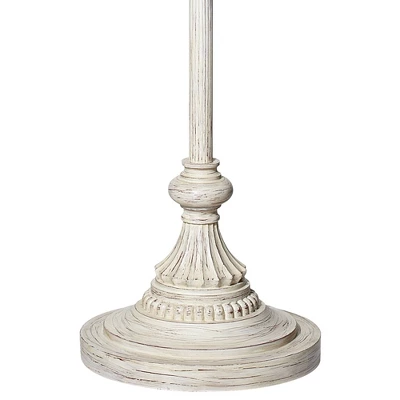 360 Lighting Vintage Shabby Chic Floor Lamp 60" Tall Antique White Washed Taupe Gray Drum Shade For Living Room Reading Bedroom Office 5 360 Lighting Vintage Shabby Chic Floor Lamp 60" Tall Antique White Washed Taupe Gray Drum Shade For Living Room Reading Bedroom Office - Image 5