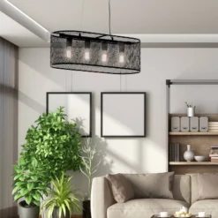 30" 4-Light Gianna Chandelier Black - River Of Goods -Floor Lamps Store GUEST 527359a2 25f7 4790 8712 a73c76b75c3c