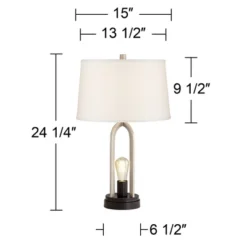 360 Lighting Marcel Modern Table Lamps Set Of 2 24 1/4" High Brushed Nickel With LED Nightlight USB Charging Port White Shade For Bedroom House Desk 12 360 Lighting Marcel Modern Table Lamps Set Of 2 24 1/4" High Brushed Nickel With LED Nightlight USB Charging Port White Shade For Bedroom House Desk -Floor Lamps Store GUEST 5398ce6a 20f8 406a b3af ac5d96b3f3c8