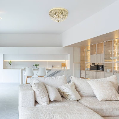 2pk 2-Light Crystal Glam Flush Mount Pendants Gold - Lalia Home 1 2pk 2-Light Crystal Glam Flush Mount Pendants Gold - Lalia Home