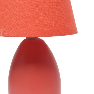 9.45" 2pk Petite Ceramic Oblong Bedside Table Desk Lamps With Matching Tapered Drum Shade Orange - Creekwood Home 6 9.45" 2pk Petite Ceramic Oblong Bedside Table Desk Lamps With Matching Tapered Drum Shade Orange - Creekwood Home - Image 6