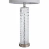 Diamond Textured Glass Table Lamp With Brushed Steel Base Gray - StyleCraft