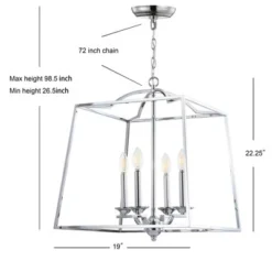 19" Metal Gloria Ceiling Light (Includes Energy Efficient Light Bulb) Chrome - JONATHAN Y -Floor Lamps Store GUEST 58e85543 238d 4f94 9925 67e0f489c78c