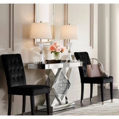 Regency Hill Luca Modern Table Lamps 25 1/2" High Set Of 2 Twisted Glass With USB Charging Port White Drum Shade For Bedroom Living Room Office Desk 7 Regency Hill Luca Modern Table Lamps 25 1/2" High Set Of 2 Twisted Glass With USB Charging Port White Drum Shade For Bedroom Living Room Office Desk - Image 7