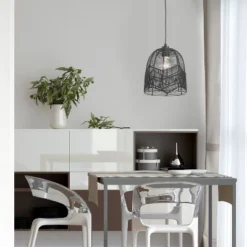 10" 1-Light Zola Pendant Rattan Black - River Of Goods -Floor Lamps Store GUEST 5e90d918 8371 4f86 a872 ad60176e813f