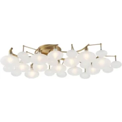Possini Euro Design Lilypad Modern Ceiling Light Semi Flush Mount Fixture 30 1/4" Wide Warm Brass 12-Light Frosted Glass Shade For Bedroom Living Room 11 Possini Euro Design Lilypad Modern Ceiling Light Semi Flush Mount Fixture 30 1/4" Wide Warm Brass 12-Light Frosted Glass Shade For Bedroom Living Room -Floor Lamps Store GUEST 6290ad1c 7303 4beb b78c 9260da63b240