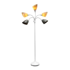 67" Contemporary Multi 5-Head Adjustable Gooseneck Floor Lamp With Shades Gray - Simple Designs -Floor Lamps Store GUEST 64a64126 3f38 4cc8 8c0b c0cef71b6479