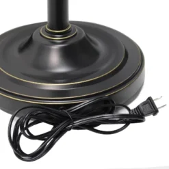 Torchiere Floor Lamp With 2 Reading Lights And Scalloped Glass Shades Restoration Bronze/White - Lalia Home -Floor Lamps Store GUEST 6594299b a81b 4996 983f a2f87f4da7f4