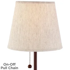 360 Lighting Justin Modern Accent Table Lamps 18 1/4" High Set Of 2 Marbled Bronze Metal With USB Charging Ports Oatmeal Drum Shade For Bedroom Desk -Floor Lamps Store GUEST 6688a738 e873 468a 8270 e8bd770dcea4