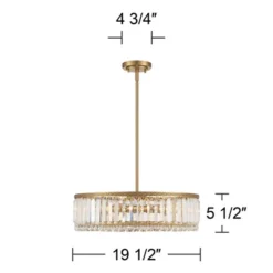 Stiffel Soft Gold Drum Pendant Chandelier 20 1/4" Wide Modern Clear Crystal 5-Light Fixture For Dining Room House Foyer Entryway -Floor Lamps Store GUEST 68800fce fd6d 43d8 8b67 e553c77190a5