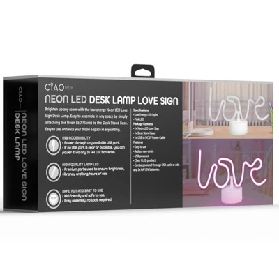 CIAO Tech Desktop Sleek Design Neon Light Up Desk Lamp Love Sign 2 CIAO Tech Desktop Sleek Design Neon Light Up Desk Lamp Love Sign - Image 2