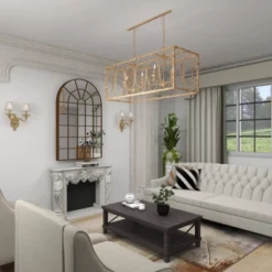 Vintage Metal Chandelier Gold - Olivia & May -Floor Lamps Store GUEST 68fcfb99 1282 48e2 867a 0912b2c75794