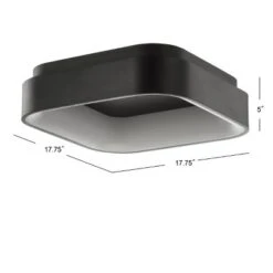 17.75" Metal Rafael Flush Mount (Includes Energy Efficient Light Bulb) Black - JONATHAN Y -Floor Lamps Store GUEST 690a0c8d 1629 4de7 9503 4269e7abb534
