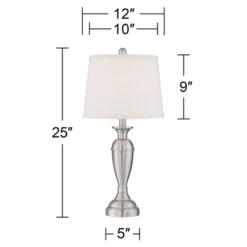 Regency Hill Blair Traditional Table Lamps 25" High Set Of 2 Brushed Nickel White Drum Shade For Bedroom Living Room Bedside Nightstand Office Family 10 Regency Hill Blair Traditional Table Lamps 25" High Set Of 2 Brushed Nickel White Drum Shade For Bedroom Living Room Bedside Nightstand Office Family -Floor Lamps Store GUEST 6b4c9aea c383 4a09 a3d8 539a71853298