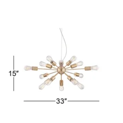 Possini Euro Design Hemingson Gold Large Chandelier 33" Wide Modern Sputnik 12-Light LED Fixture For Dining Room House Foyer Kitchen Island Entryway -Floor Lamps Store GUEST 6dc62696 3edd 4d7e 864f f4c76e89043b