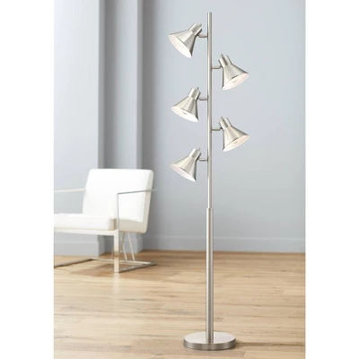 360 Lighting Modern Floor Lamp 5-Light Tree 70" Tall Brushed Nickel Metal Adjustable Heads For Living Room Reading Bedroom Office 1 360 Lighting Modern Floor Lamp 5-Light Tree 70" Tall Brushed Nickel Metal Adjustable Heads For Living Room Reading Bedroom Office