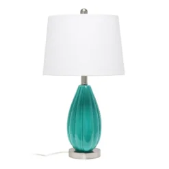 Pleated Table Lamp With Fabric Shade Teal - Lalia Home -Floor Lamps Store GUEST 6f85d811 855c 415d bc76 1e325656fc16