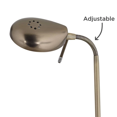 360 Lighting Regan Traditional Pharmacy Floor Lamp 59" Tall Dark Brass Metal LED Adjustable Gooseneck Head For Living Room Reading Bedroom Office 2 360 Lighting Regan Traditional Pharmacy Floor Lamp 59" Tall Dark Brass Metal LED Adjustable Gooseneck Head For Living Room Reading Bedroom Office - Image 2