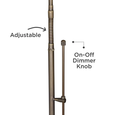 360 Lighting Regan Traditional Pharmacy Floor Lamp 59" Tall Dark Brass Metal LED Adjustable Gooseneck Head For Living Room Reading Bedroom Office 3 360 Lighting Regan Traditional Pharmacy Floor Lamp 59" Tall Dark Brass Metal LED Adjustable Gooseneck Head For Living Room Reading Bedroom Office - Image 3