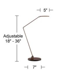 Possini Euro Design Magnum Modern Desk Lamp 36" Tall French Bronze Brown Metal LED Adjustable For Bedroom Living Room Bedside Nightstand Office House -Floor Lamps Store GUEST 710f67fe 8002 4719 b066 475edd1e5cca