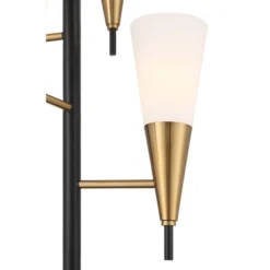 Possini Euro Design Quatro Mid Century Modern Tree Floor Lamp 71" Tall Black Gold Metal 4 Light Frosted Glass Cone Shade For Living Room Bedroom House 10 Possini Euro Design Quatro Mid Century Modern Tree Floor Lamp 71" Tall Black Gold Metal 4 Light Frosted Glass Cone Shade For Living Room Bedroom House -Floor Lamps Store GUEST 71786e33 06e1 476f 946b 8424836773ef