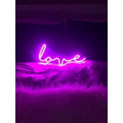 Amped Co 16" X 7” LED Neon Light Indoor Wall Sign With Line Switch, Magenta -Floor Lamps Store GUEST 762e0f60 e660 44cc b5e0 d38b07805efe