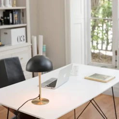 15" Luna Desk Lamp With Brass Accents Matte Black - Globe Electric -Floor Lamps Store GUEST 7a542c84 1549 44d2 a458 69b1ed486bfd