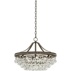 Vienna Full Spectrum Wohlfurst Bronze Pendant Chandelier 20 1/4" Wide Clear Crystal 5-Light Fixture For Dining Room House Foyer Kitchen Island Bedroom -Floor Lamps Store GUEST 7b93e34b fe19 4789 88f6 b79caac96e8f