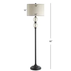60" Glass/Metal January Floor Lamp (Includes LED Light Bulb) Black - JONATHAN Y -Floor Lamps Store GUEST 7c07154b ed48 4715 9cef 79b1418d04bd