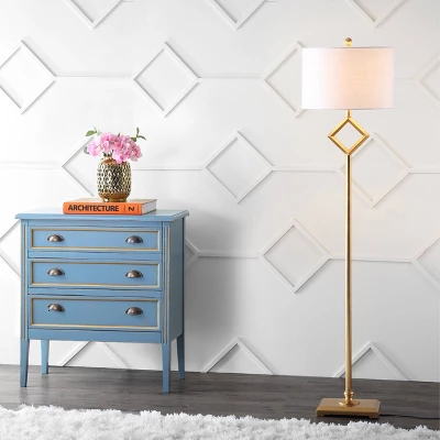 62.5" Metal Juno Floor Lamp (Includes LED Light Bulb) Gold - JONATHAN Y 1 62.5" Metal Juno Floor Lamp (Includes LED Light Bulb) Gold - JONATHAN Y