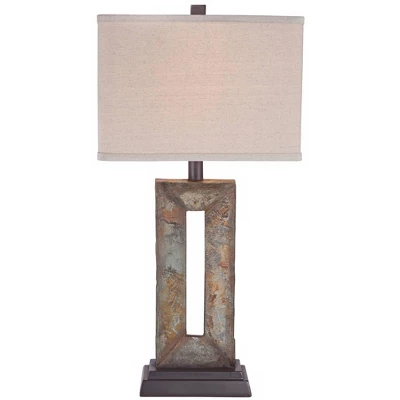 Franklin Iron Works Tahoe Rustic Table Lamp 26" High Natural Stale Rectangular Box Shade For Bedroom Living Room Bedside Nightstand Office Kids House 5 Franklin Iron Works Tahoe Rustic Table Lamp 26" High Natural Stale Rectangular Box Shade For Bedroom Living Room Bedside Nightstand Office Kids House - Image 5