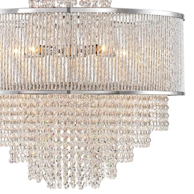Vienna Full Spectrum Pioggia Chrome Pendant Chandelier 23 1/2" Wide Modern Crystal 5-Light Fixture For Dining Room House Foyer Kitchen Island Entryway 2 Vienna Full Spectrum Pioggia Chrome Pendant Chandelier 23 1/2" Wide Modern Crystal 5-Light Fixture For Dining Room House Foyer Kitchen Island Entryway - Image 2
