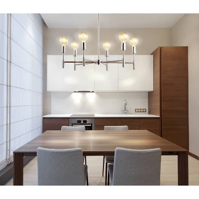 17.75" Adjustable Height Metal Turing Pendant (Includes Energy Efficient Light Bulb) Chrome - JONATHAN Y 4 17.75" Adjustable Height Metal Turing Pendant (Includes Energy Efficient Light Bulb) Chrome - JONATHAN Y - Image 4