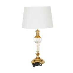 27" X 15" Glam Glass Table Lamp Gold - Olivia & May -Floor Lamps Store GUEST 8347c3d1 cb54 4029 b424 ff50802ed535