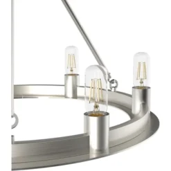 6-Light Saddlewood Chandelier Brushed Nickel - Hunter Fan -Floor Lamps Store GUEST 86910c2d 58b9 4e13 bb49 411543fc11ab