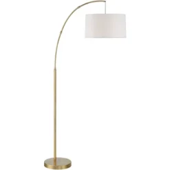 360 Lighting Cora Modern Arc Floor Lamp Standing 72" Tall Brass Metal White Linen Drum Shade Decor For Living Room Reading Bedroom Office House Home 12 360 Lighting Cora Modern Arc Floor Lamp Standing 72" Tall Brass Metal White Linen Drum Shade Decor For Living Room Reading Bedroom Office House Home -Floor Lamps Store GUEST 86dc9661 4765 4efc 872e 74d306035964