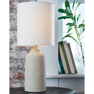 Donnford Ceramic Table Lamp Gray/White - Signature Design By Ashley 1 Donnford Ceramic Table Lamp Gray/White - Signature Design By Ashley