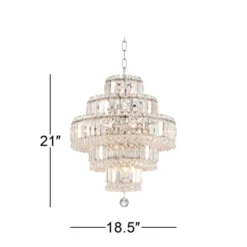 Vienna Full Spectrum Magnificence Chrome Chandelier 18 1/2" Wide Modern Faceted Crystal Glass 18-Light LED Fixture For Dining Room Home Kitchen Island -Floor Lamps Store GUEST 887a2ce2 82ed 450a 906b bbe66975ed0f