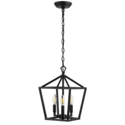 10" 3-Light Ojai Iron Classic Modern Lantern LED Pendant - JONATHAN Y -Floor Lamps Store GUEST 89230416 a01d 48ef a35a 470aee8f473e
