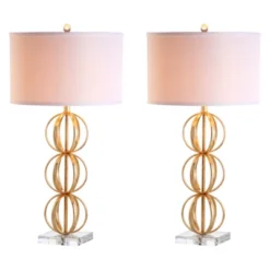 Floor Lamps Store 44 (Set Of 2) 29" Annistyn Table Lamp Brass Gold (Includes LED Light Bulb) - Safavieh