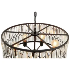 Metal Crystal Embellishments 6 Light Chandelier With Link Style Chain Black - Olivia & May -Floor Lamps Store GUEST 8fba779e 8a3a 48a3 b687 621d963625dd