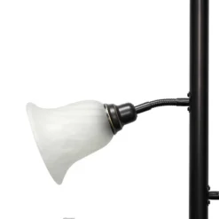 Torchiere Floor Lamp With 2 Reading Lights And Scalloped Glass Shades Restoration Bronze/White - Lalia Home -Floor Lamps Store GUEST 8fe4a0e0 045c 4c63 913a be4b640e8235