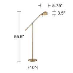 360 Lighting Traditional Pharmacy Floor Lamp With USB Charging Port 55" Tall Brass Dome Shade Adjustable Arm For Living Room Reading -Floor Lamps Store GUEST 93310f5f c54c 4d83 a526 92e3f64ea8e5