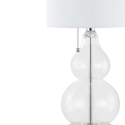 (Set Of 2) 22" Cora Classic Vintage Glass LED Table Lamp With USB Charging Port (Includes LED Light Bulb) - JONATHAN Y 6 (Set Of 2) 22" Cora Classic Vintage Glass LED Table Lamp With USB Charging Port (Includes LED Light Bulb) - JONATHAN Y - Image 6