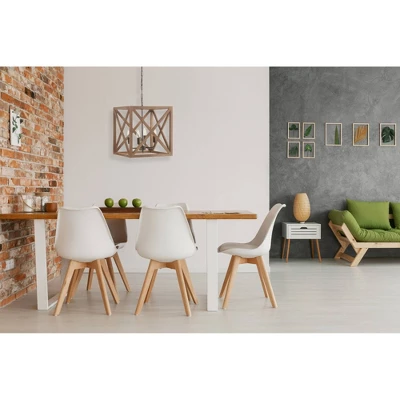 Metal/Wood Chandelier Natural Brown - Storied Home 4 Metal/Wood Chandelier Natural Brown - Storied Home - Image 4