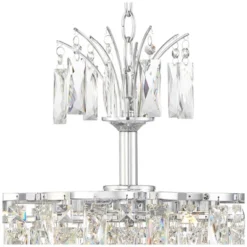 Vienna Full Spectrum Villette Chrome Chandelier 27 1/2" Wide Modern Cascade Crystal 6-Light LED Fixture For Dining Room Foyer Kitchen Island Entryway -Floor Lamps Store GUEST 9660706a 2e58 4820 81c3 f4129c7a7818